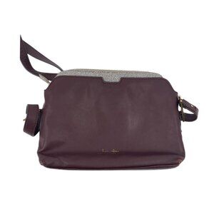 India Hicks Purple Leather Shoulder Bag | Classic Style